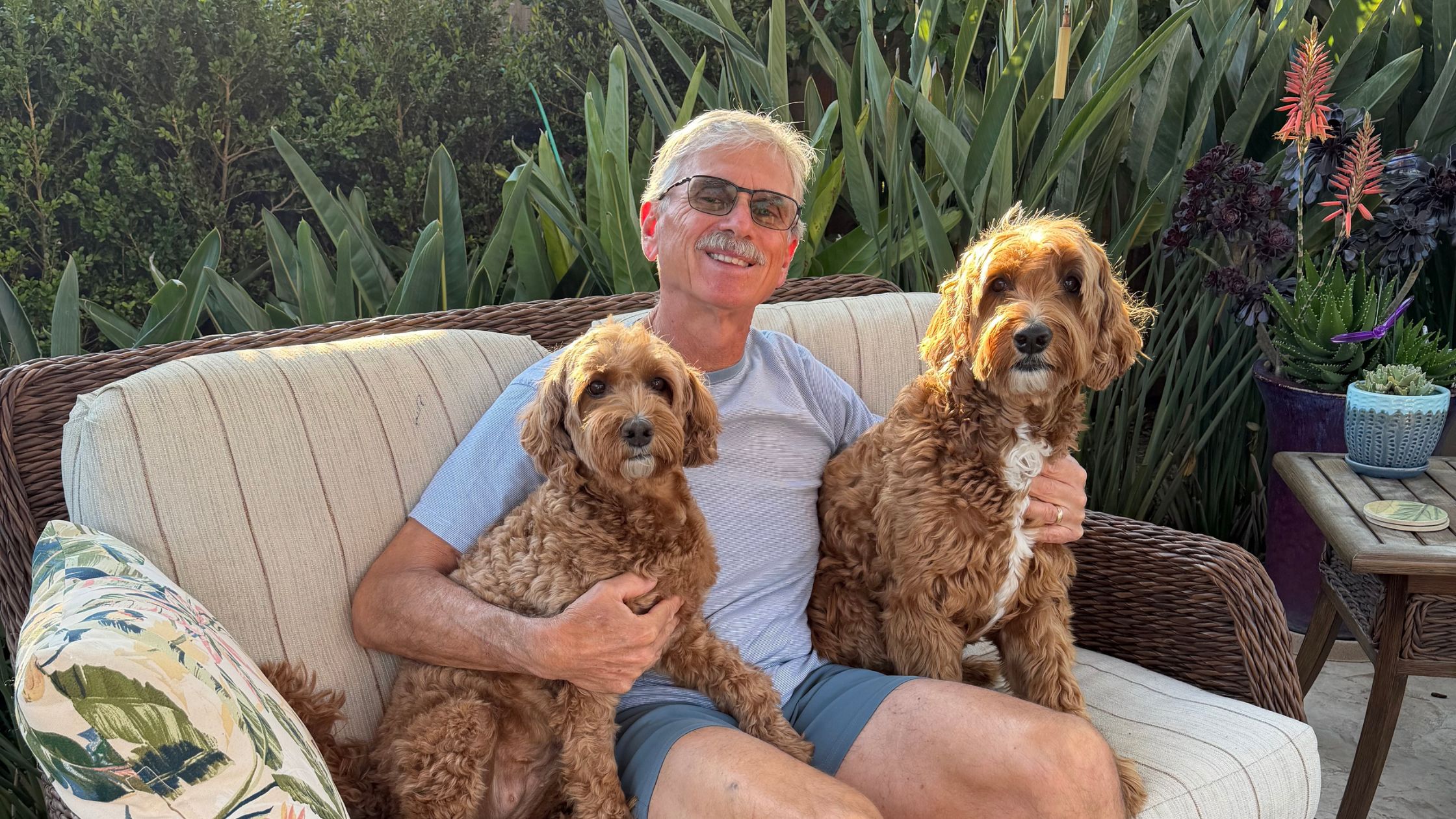 Pet Parent Dog Dad with Two Labradoodles